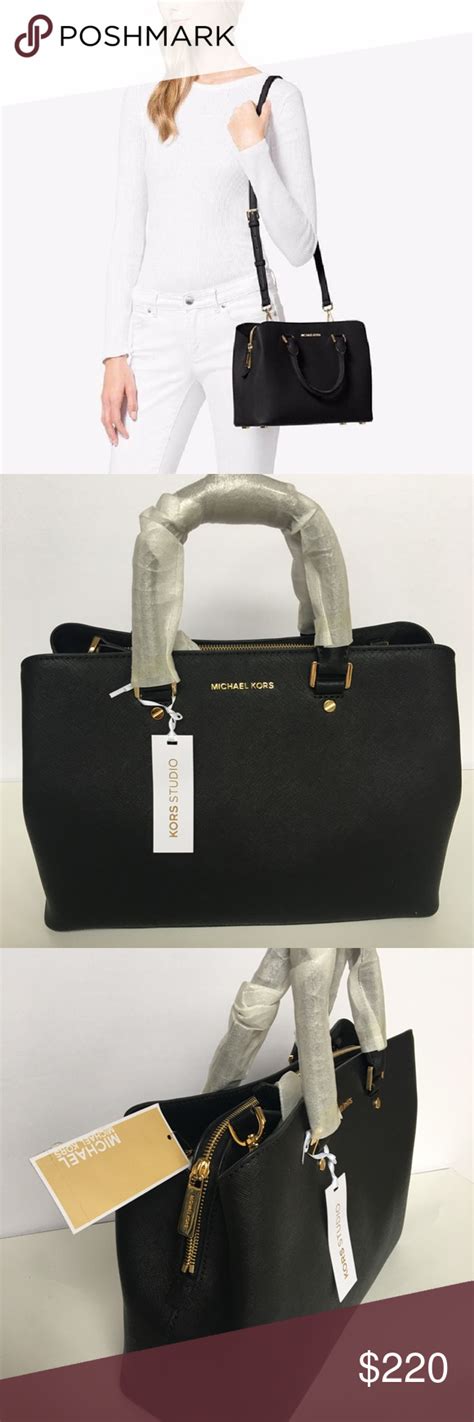 michael michael kors savannah large saffiano leather satchel|Michael Kors saffiano tote large.